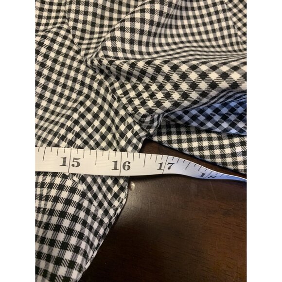 Top Shop Size 6 Gingham Plaid Puff Sleeve Midi Dress Black White - Picture 9 of 10